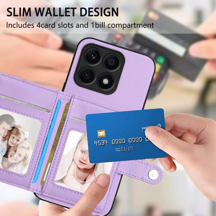 For Honor X8a Button Card Bag RFID Anti-theft Phone Case