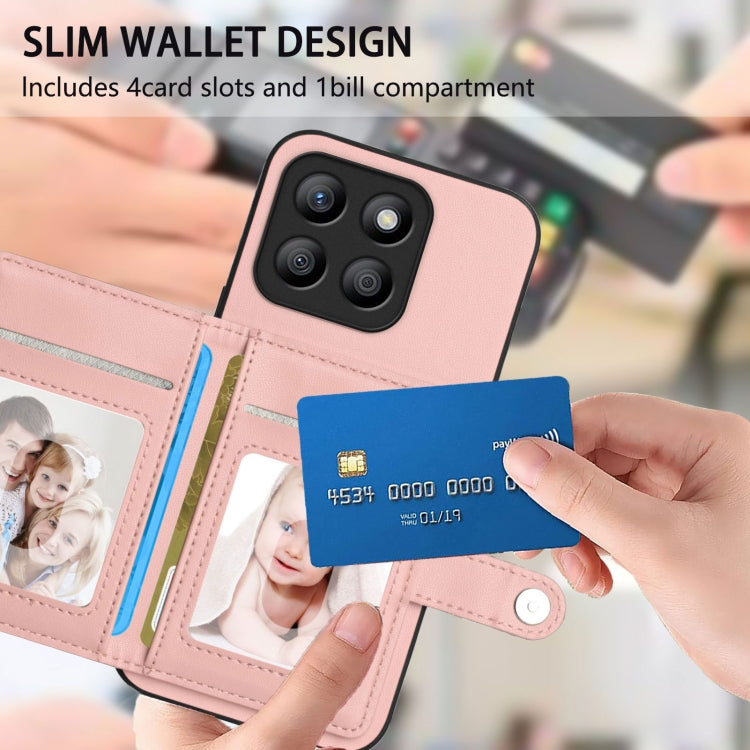 For Honor X8b Global Button Card Bag RFID Anti-theft Phone Case