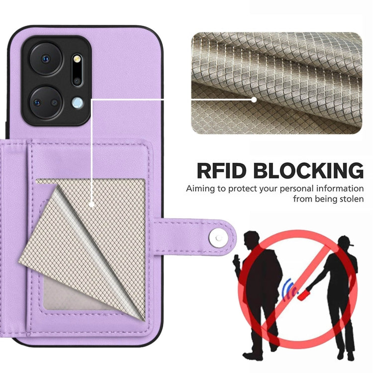 For Honor X7a / Play7T Button Card Bag RFID Anti-theft Phone Case