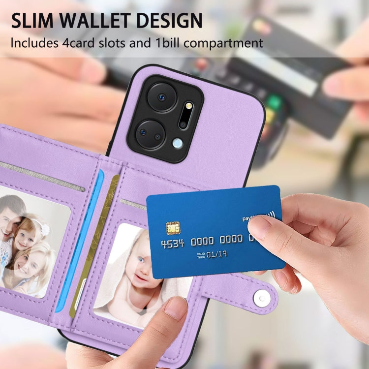 For Honor X7a / Play7T Button Card Bag RFID Anti-theft Phone Case