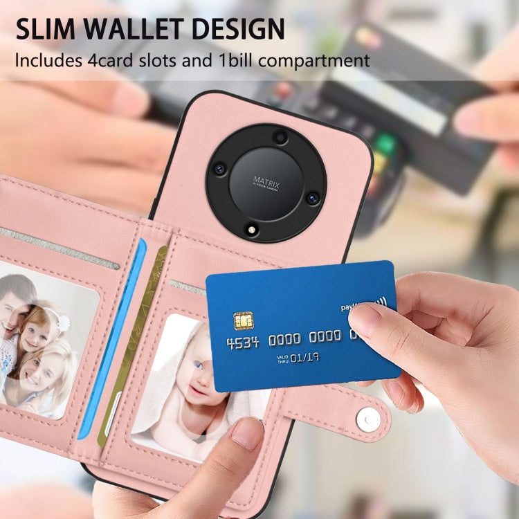 For Honor X9a / Magic5 Lite Button Card Bag RFID Anti-theft Phone Case