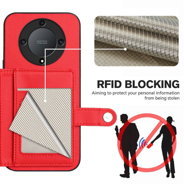 For Honor X9a / Magic5 Lite Button Card Bag RFID Anti-theft Phone Case