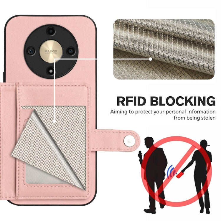 For Honor X9b / Magic6 Lite 5G Button Card Bag RFID Anti-theft Phone Case