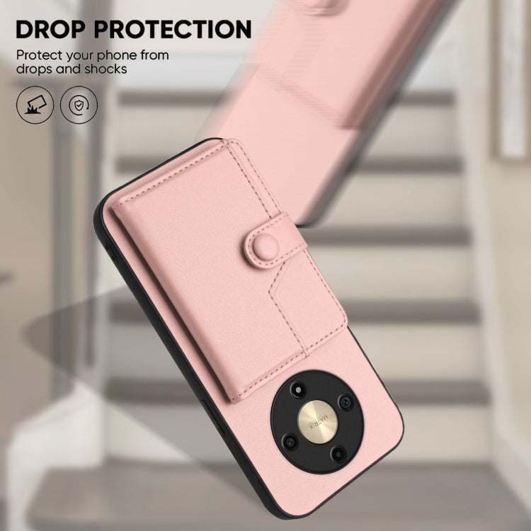 For Honor X9b / Magic6 Lite 5G Button Card Bag RFID Anti-theft Phone Case