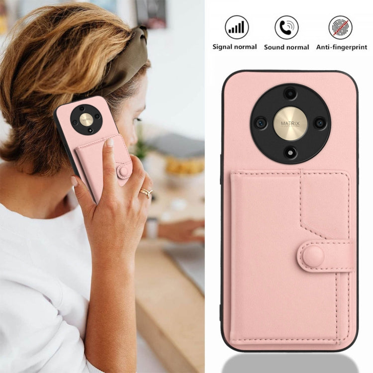 For Honor X9b / Magic6 Lite 5G Button Card Bag RFID Anti-theft Phone Case