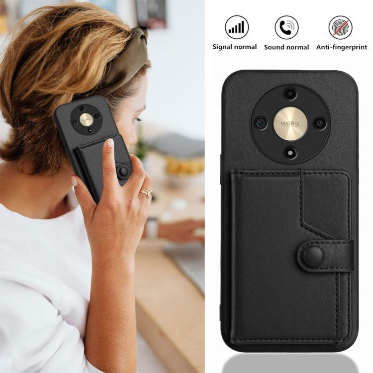For Honor X9b / Magic6 Lite 5G Button Card Bag RFID Anti-theft Phone Case