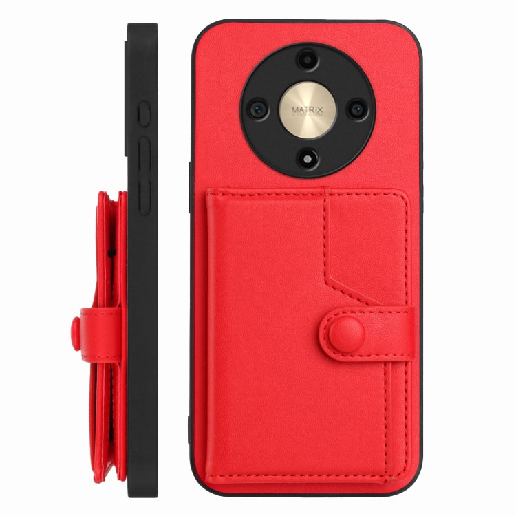 For Honor X9b / Magic6 Lite 5G Button Card Bag RFID Anti-theft Phone Case