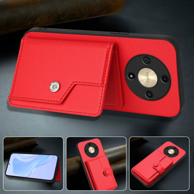 For Honor X9b / Magic6 Lite 5G Button Card Bag RFID Anti-theft Phone Case
