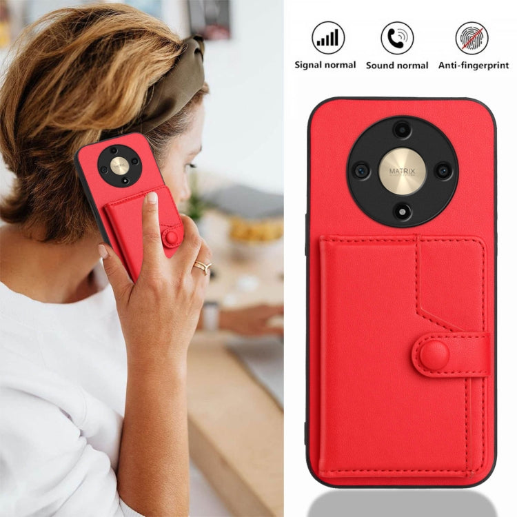 For Honor X9b / Magic6 Lite 5G Button Card Bag RFID Anti-theft Phone Case