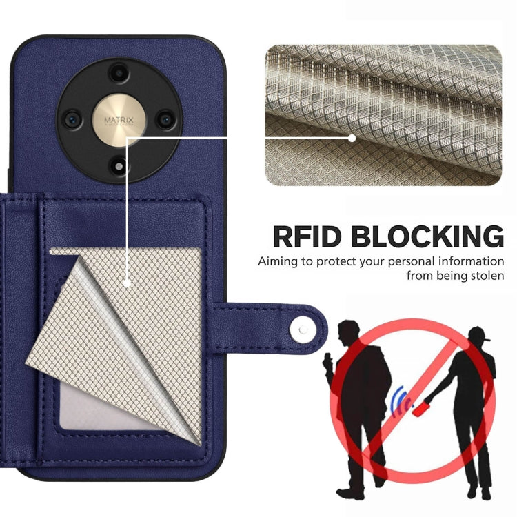 For Honor X9b / Magic6 Lite 5G Button Card Bag RFID Anti-theft Phone Case