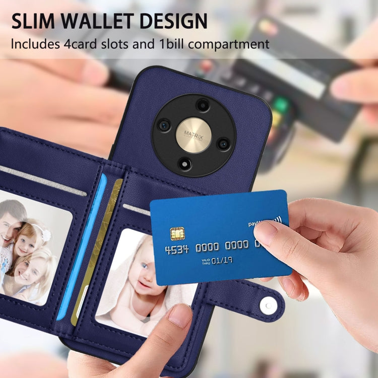 For Honor X9b / Magic6 Lite 5G Button Card Bag RFID Anti-theft Phone Case