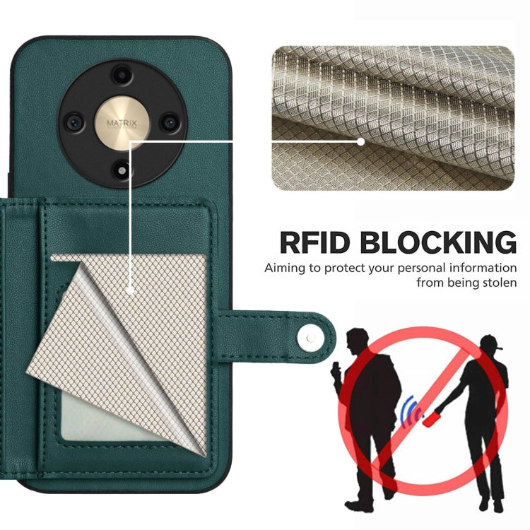 For Honor X9b / Magic6 Lite 5G Button Card Bag RFID Anti-theft Phone Case