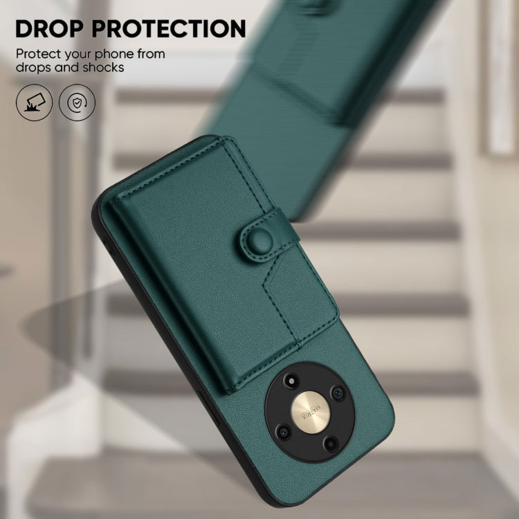 For Honor X9b / Magic6 Lite 5G Button Card Bag RFID Anti-theft Phone Case