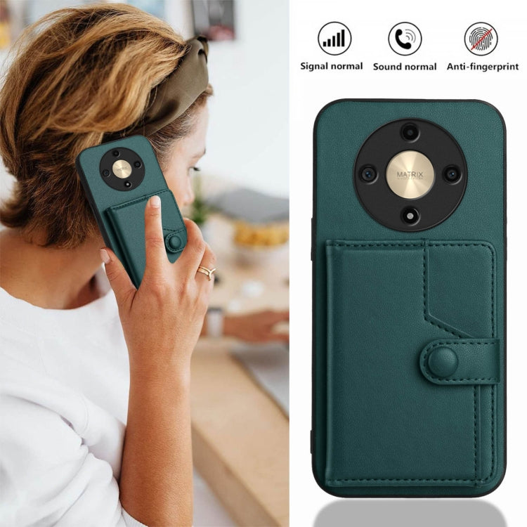 For Honor X9b / Magic6 Lite 5G Button Card Bag RFID Anti-theft Phone Case