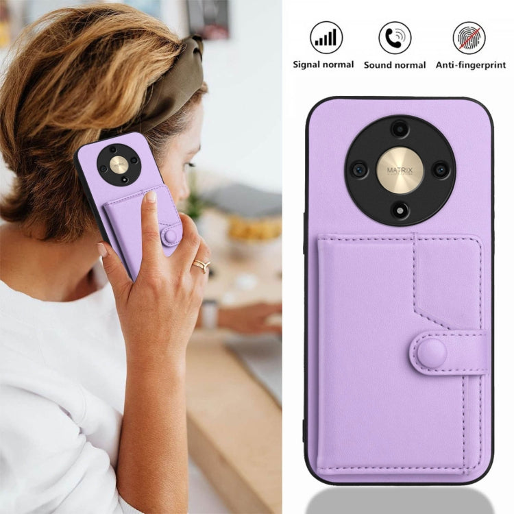 For Honor X9b / Magic6 Lite 5G Button Card Bag RFID Anti-theft Phone Case