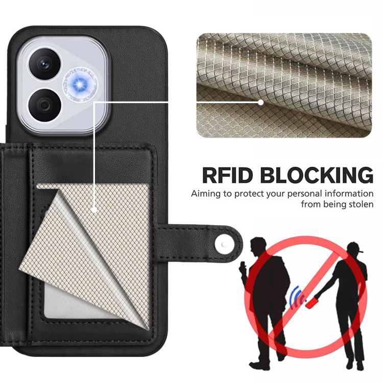 For Honor 400 Lite Global / X70i Button Card Bag RFID Anti-theft Phone Case