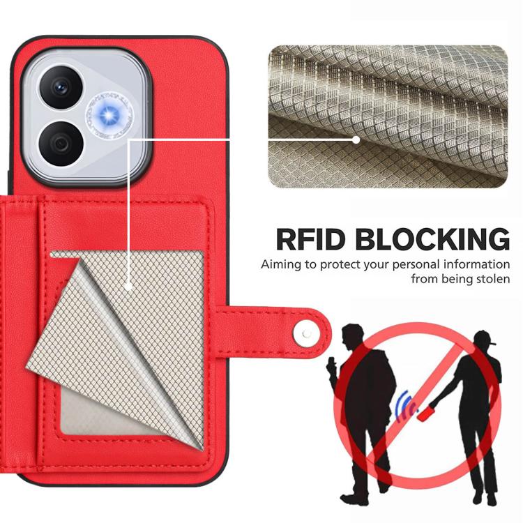 For Honor 400 Lite Global / X70i Button Card Bag RFID Anti-theft Phone Case