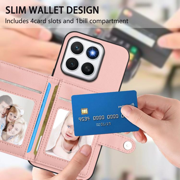 For Honor X8c 4G Button Card Bag RFID Anti-theft Phone Case