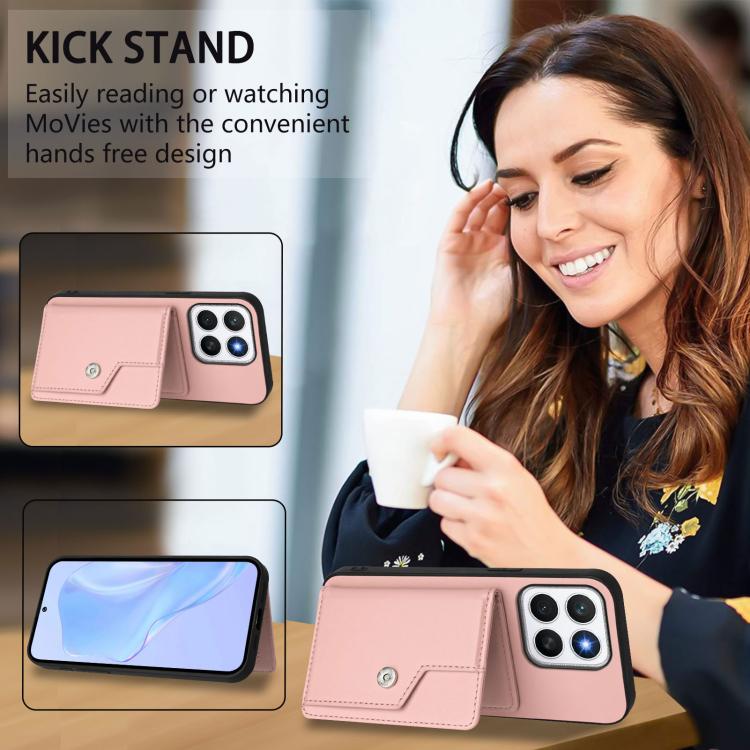 For Honor X8c 4G Button Card Bag RFID Anti-theft Phone Case
