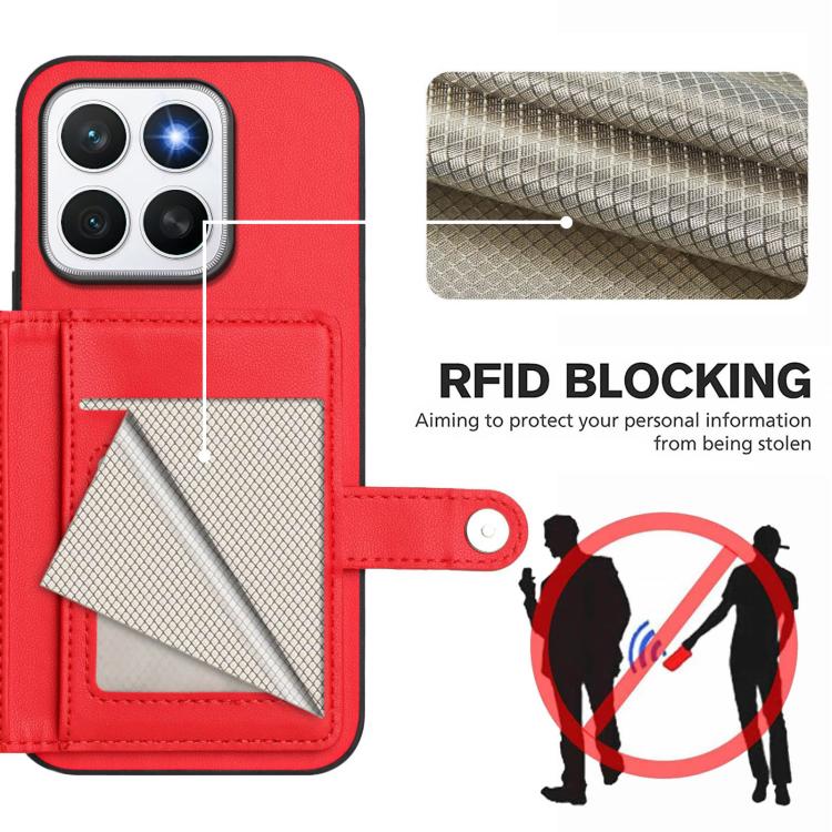 For Honor X8c 4G Button Card Bag RFID Anti-theft Phone Case