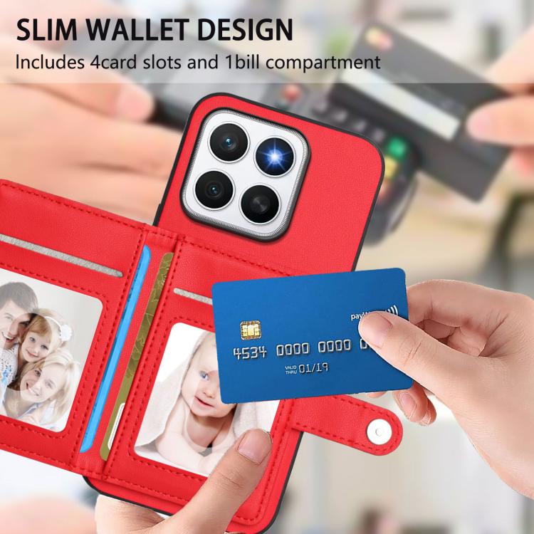 For Honor X8c 4G Button Card Bag RFID Anti-theft Phone Case