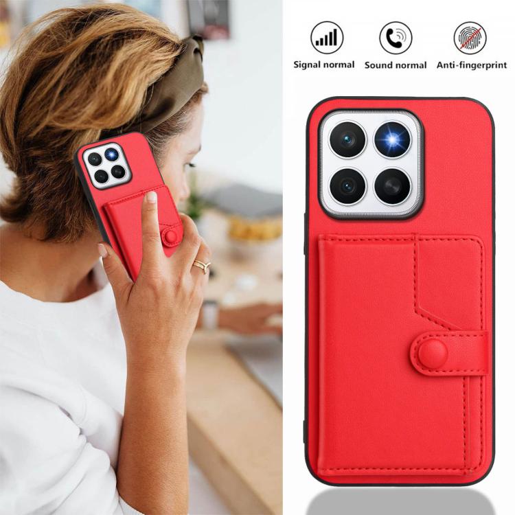 For Honor X8c 4G Button Card Bag RFID Anti-theft Phone Case