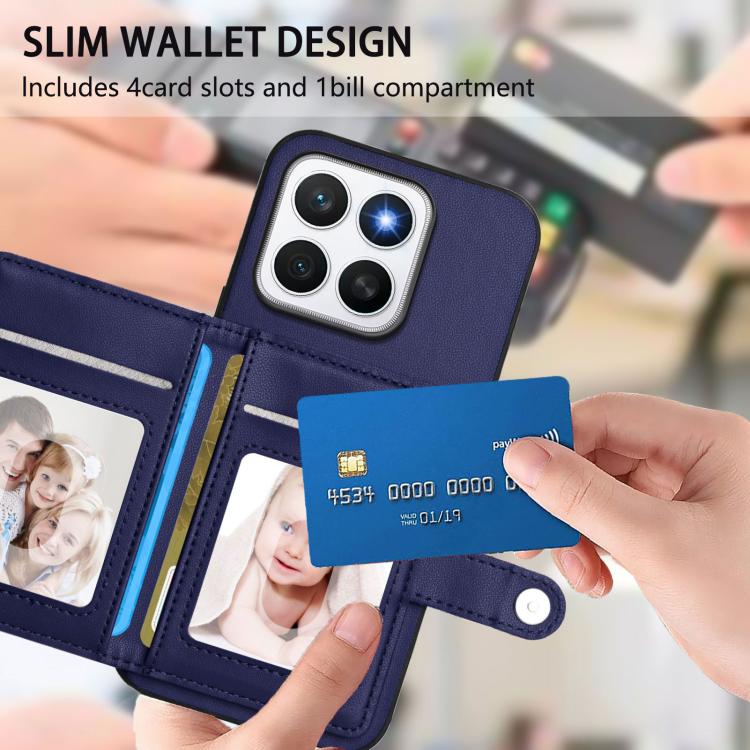 For Honor X8c 4G Button Card Bag RFID Anti-theft Phone Case