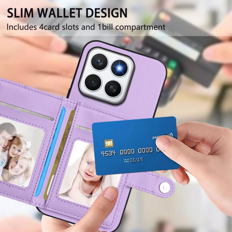 For Honor X8c 4G Button Card Bag RFID Anti-theft Phone Case