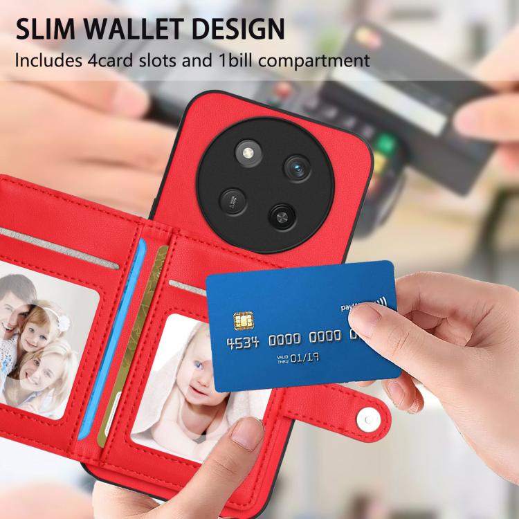 For Honor X60 Pro / X9c / Magic7 Lite Button Card Bag RFID Anti-theft Phone Case