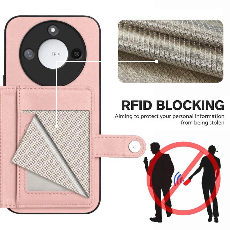 For Honor X60 / X9c Smart Button Card Bag RFID Anti-theft Phone Case