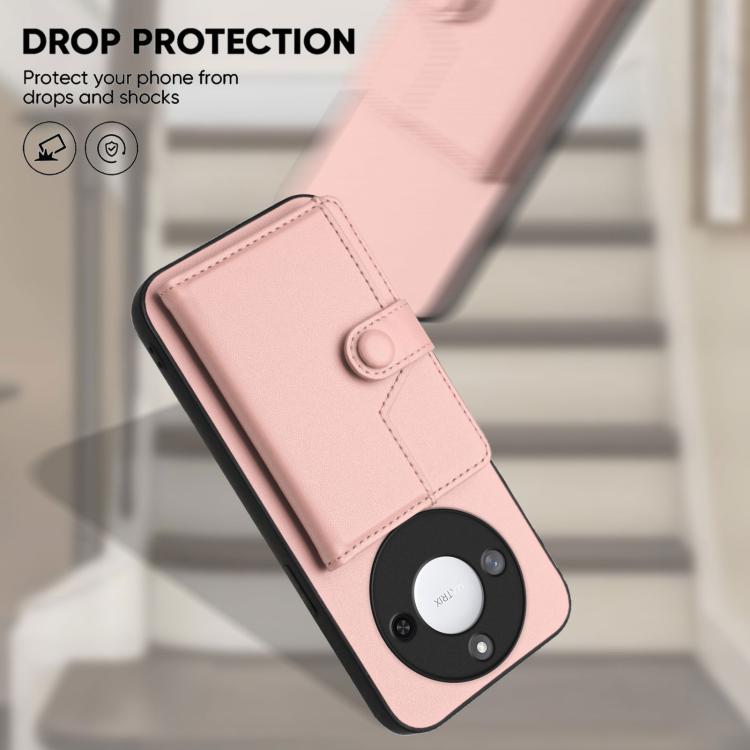 For Honor X60 / X9c Smart Button Card Bag RFID Anti-theft Phone Case