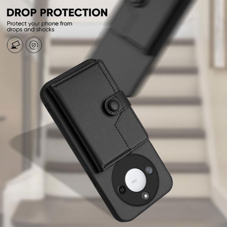 For Honor X60 / X9c Smart Button Card Bag RFID Anti-theft Phone Case