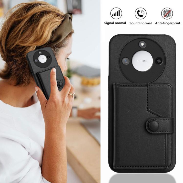 For Honor X60 / X9c Smart Button Card Bag RFID Anti-theft Phone Case