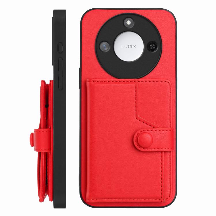 For Honor X60 / X9c Smart Button Card Bag RFID Anti-theft Phone Case