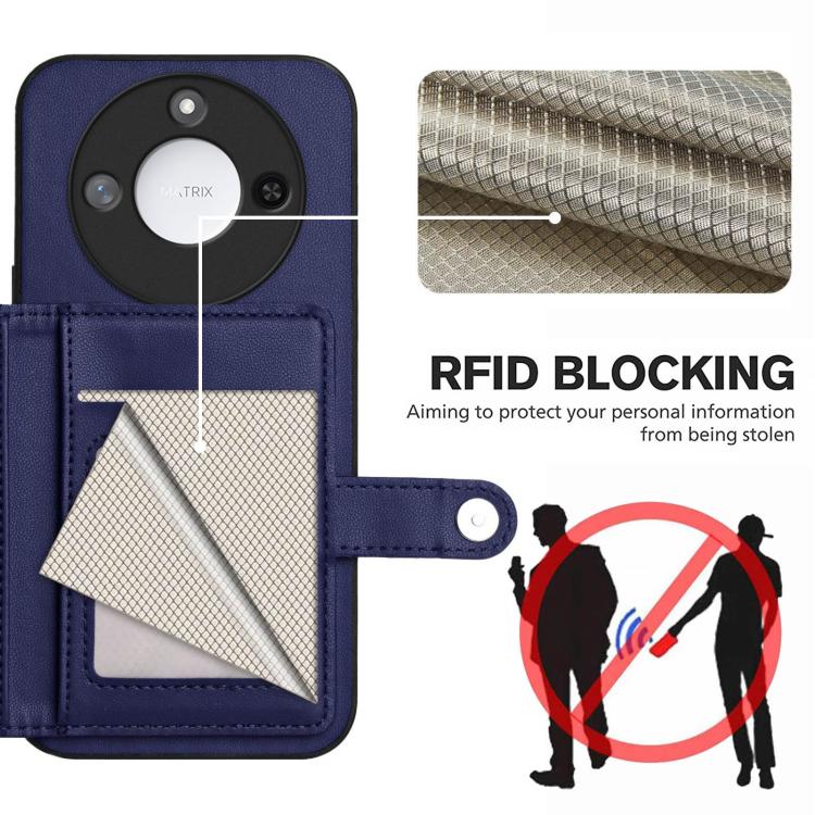 For Honor X60 / X9c Smart Button Card Bag RFID Anti-theft Phone Case