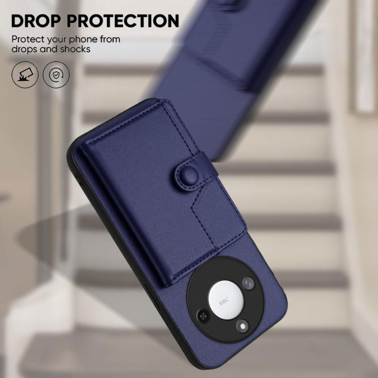 For Honor X60 / X9c Smart Button Card Bag RFID Anti-theft Phone Case