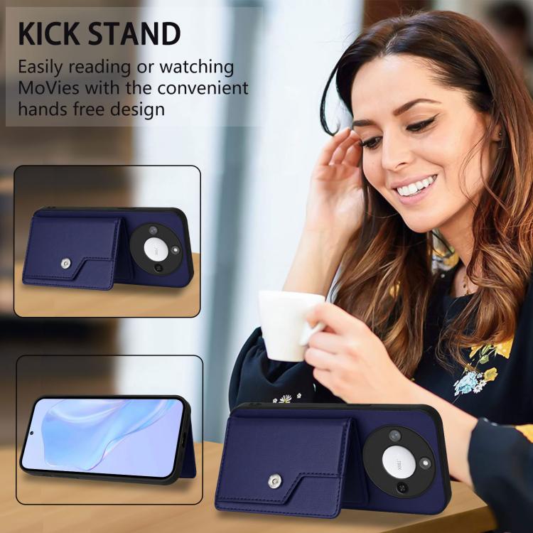 For Honor X60 / X9c Smart Button Card Bag RFID Anti-theft Phone Case