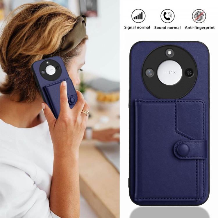 For Honor X60 / X9c Smart Button Card Bag RFID Anti-theft Phone Case