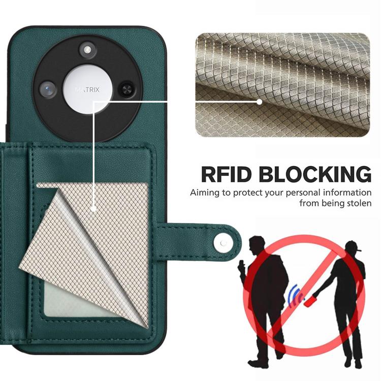 For Honor X60 / X9c Smart Button Card Bag RFID Anti-theft Phone Case