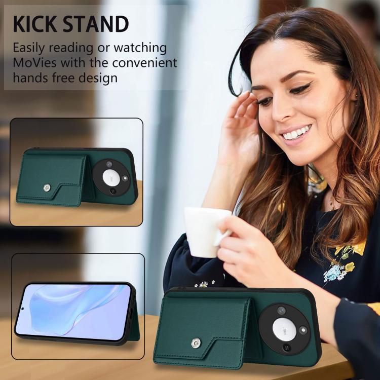 For Honor X60 / X9c Smart Button Card Bag RFID Anti-theft Phone Case