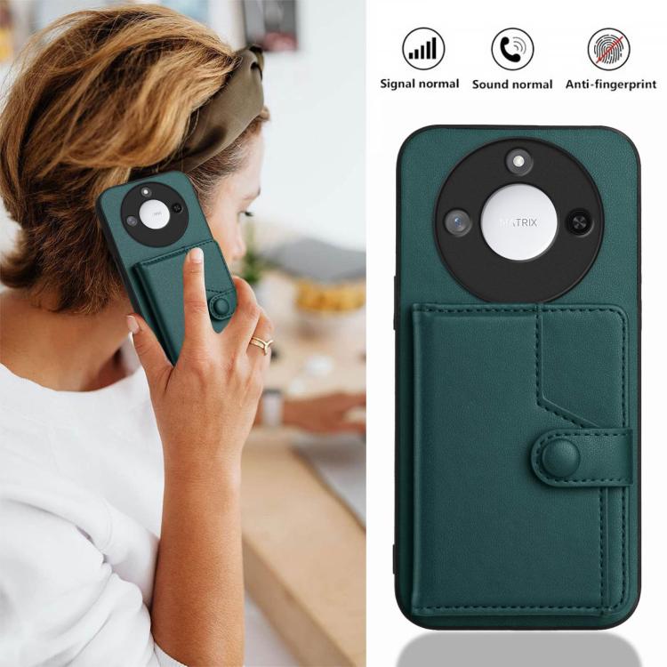 For Honor X60 / X9c Smart Button Card Bag RFID Anti-theft Phone Case