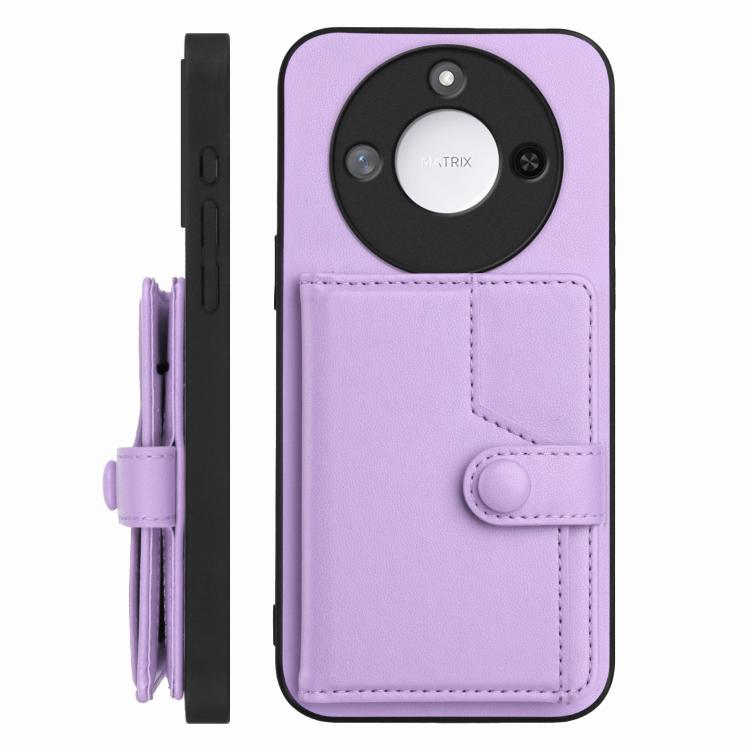 For Honor X60 / X9c Smart Button Card Bag RFID Anti-theft Phone Case