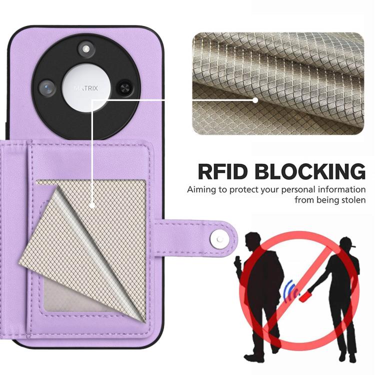 For Honor X60 / X9c Smart Button Card Bag RFID Anti-theft Phone Case