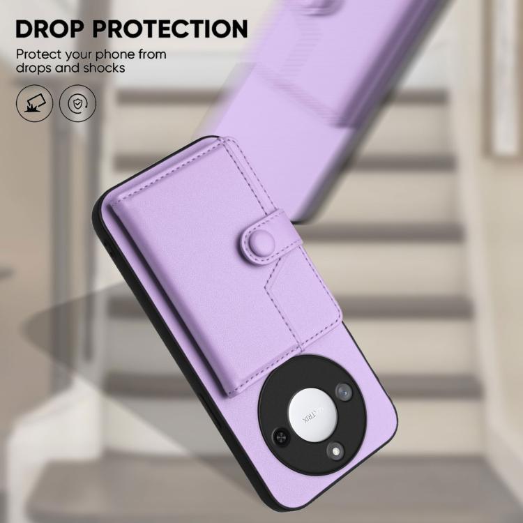 For Honor X60 / X9c Smart Button Card Bag RFID Anti-theft Phone Case