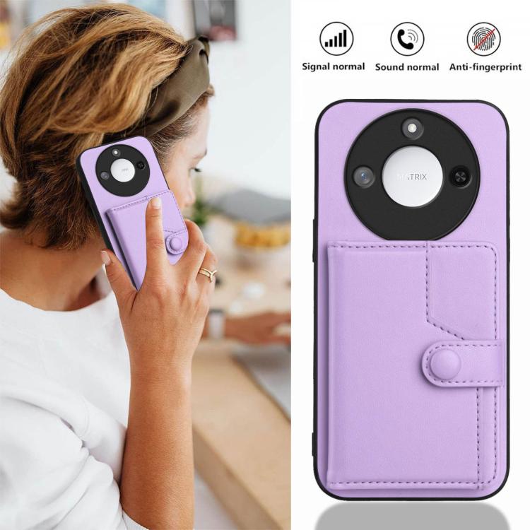 For Honor X60 / X9c Smart Button Card Bag RFID Anti-theft Phone Case