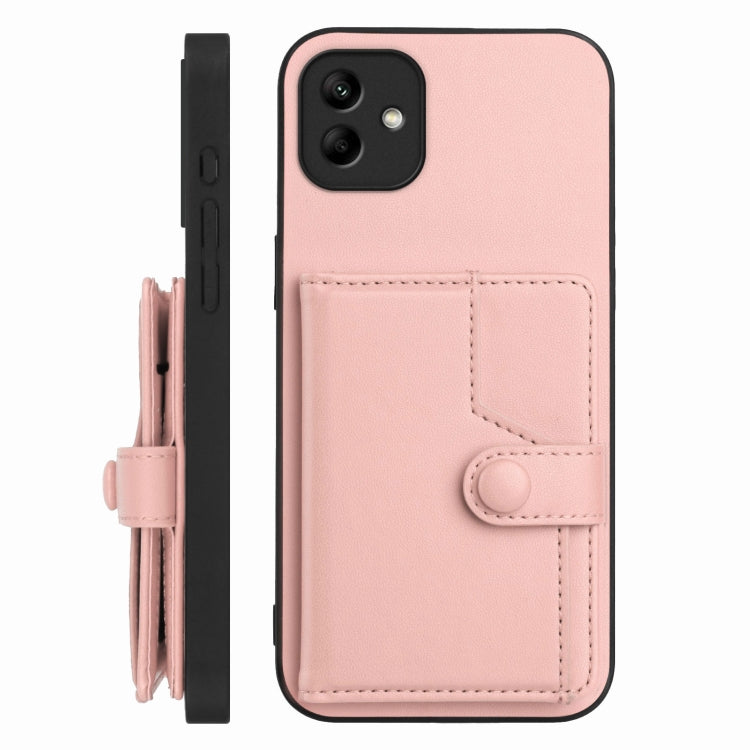 For Samsung Galaxy A04 4G Button Card Bag RFID Anti-theft Phone Case