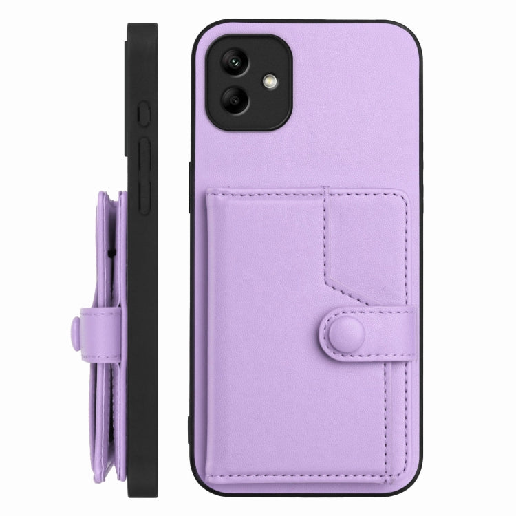 For Samsung Galaxy A04 4G Button Card Bag RFID Anti-theft Phone Case