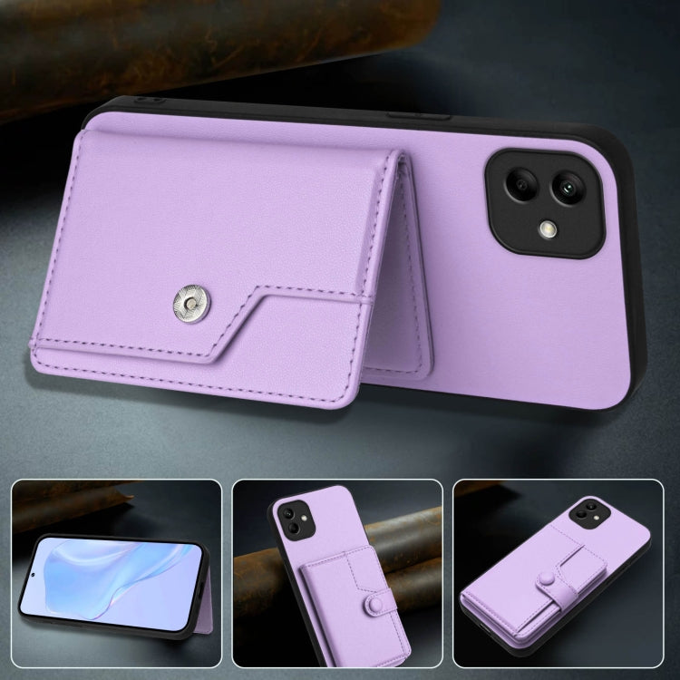 For Samsung Galaxy A04 4G Button Card Bag RFID Anti-theft Phone Case