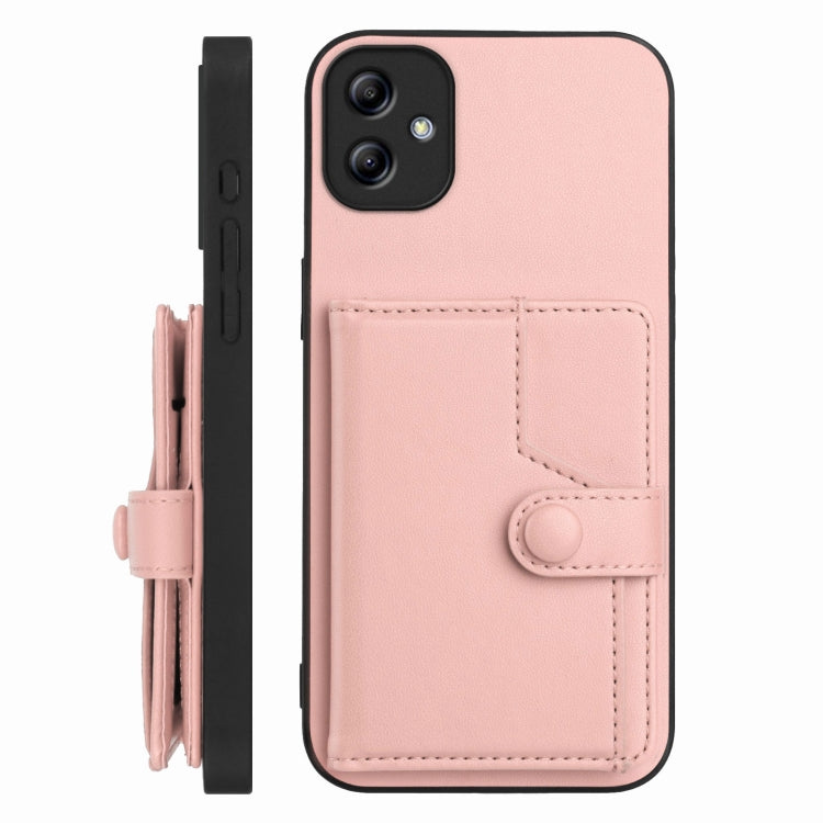 For Samsung Galaxy A04e Button Card Bag RFID Anti-theft Phone Case