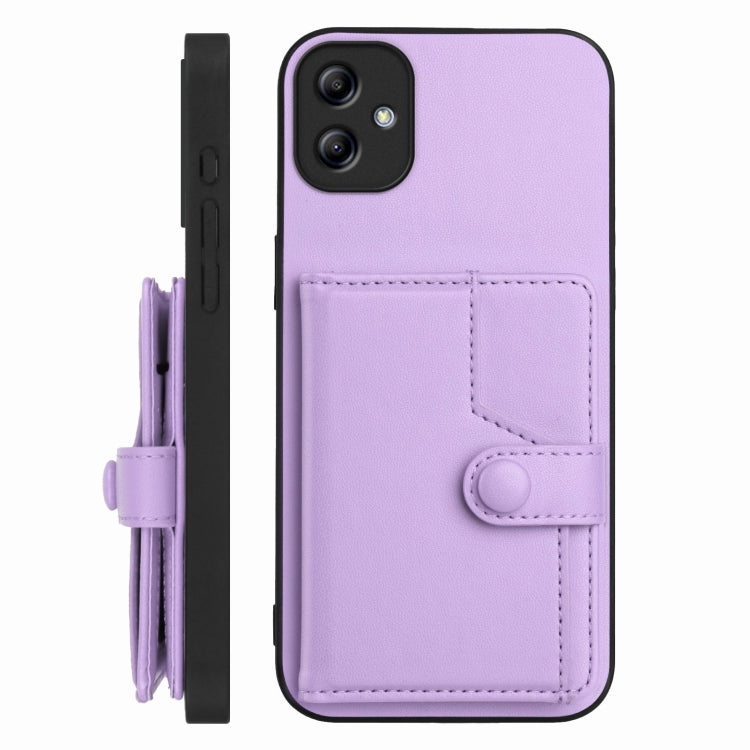For Samsung Galaxy A04e Button Card Bag RFID Anti-theft Phone Case
